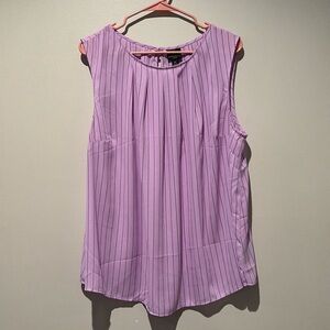 Lavender pin-stripe blouse.